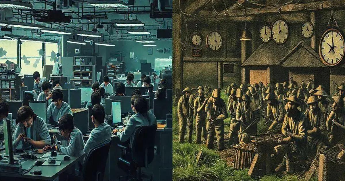 Comparações Históricas: Trabalho Pré-industrial e Atual