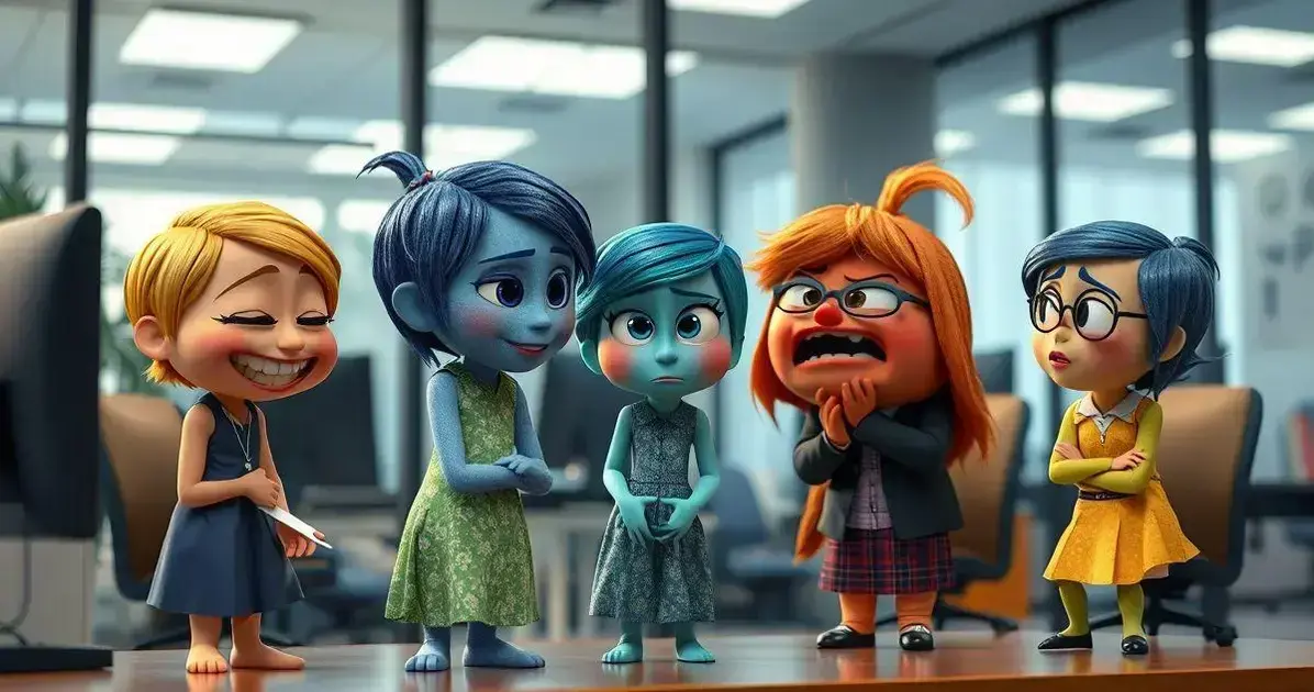 Como Divertidamente ilustra emoções no trabalho
